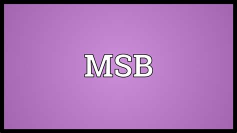 msb meaning in deped